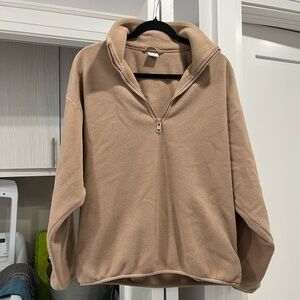 aritzia half zip fleece sweater